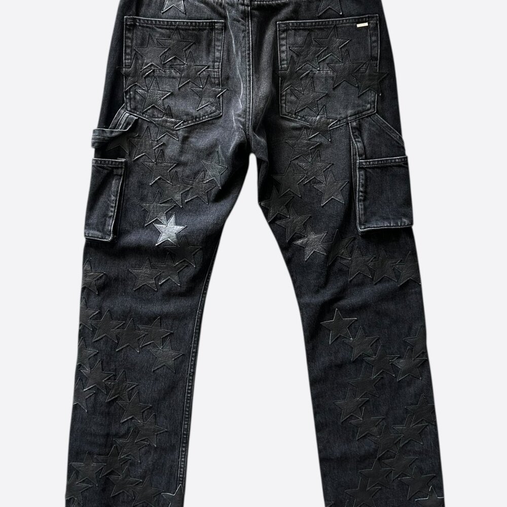 Amiri Black Star Patch Chemist Carpenter Pants View 2